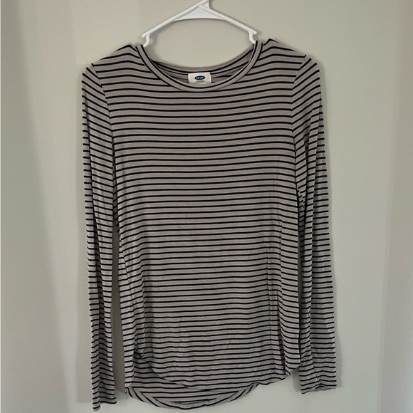 Old Navy Tops - Old Navy Black and Cream Striped Top